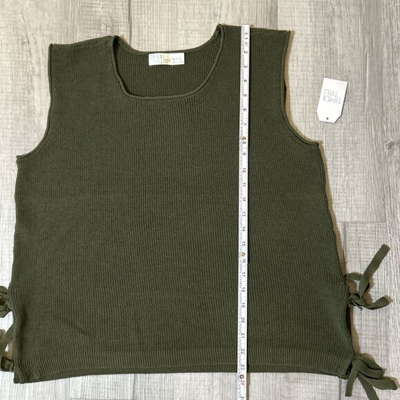 NWT Time & Tru Women’s Sweater Tank Top Green Knit Sleeveless Shirt Size XL 16-1 - Picture 12 of 16